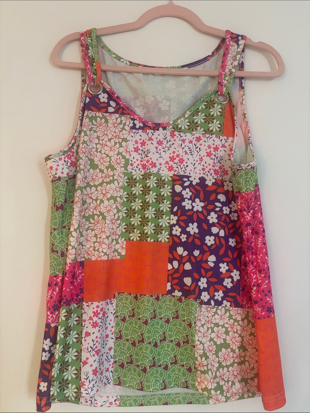Patchwork Floral Tank Top - Multicolor